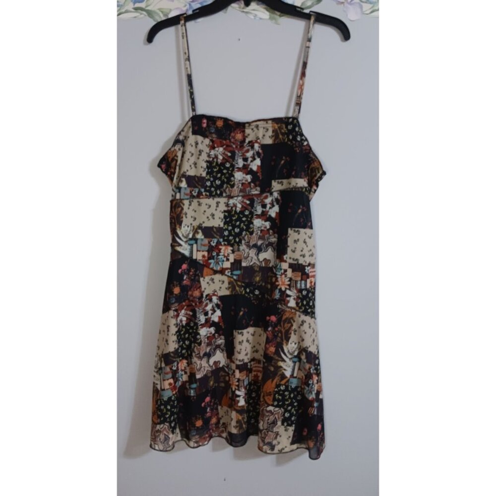 Shein Mod Large Lined Colorful Patchwork Casual O… - image 1